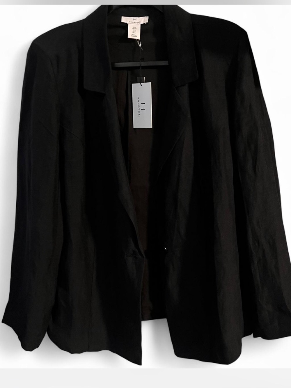 Halston Heritage Black Open-Front Blazer Jacket